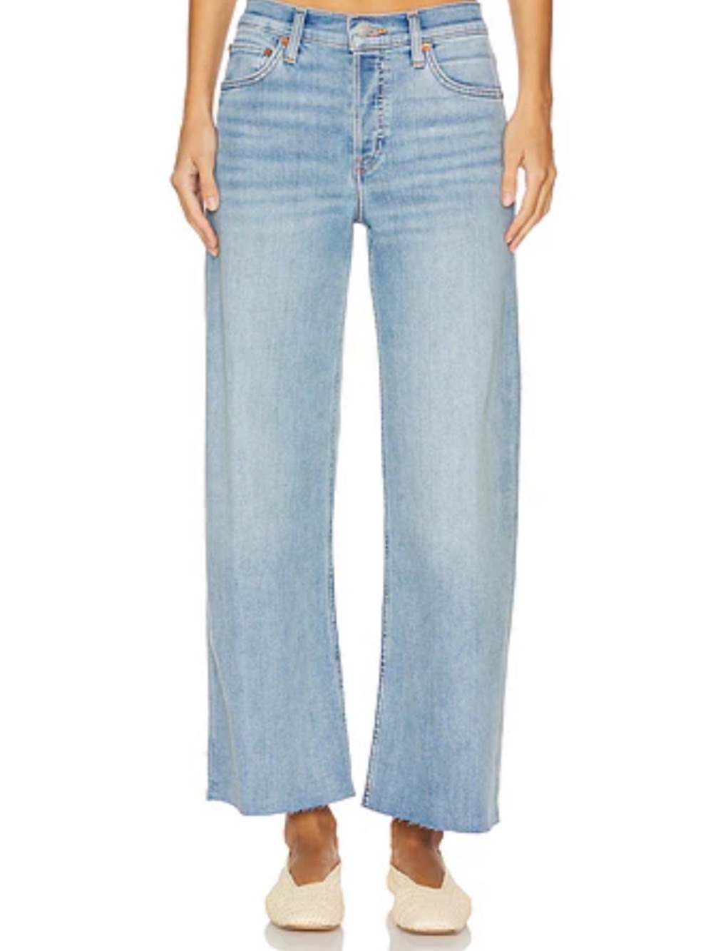 Re/Done Mid Rise Wide leg Crop